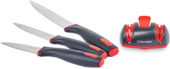 Нож кухонный RONDELL Набор ножей кухон. Urban  компл.:3предм. черный/красный
