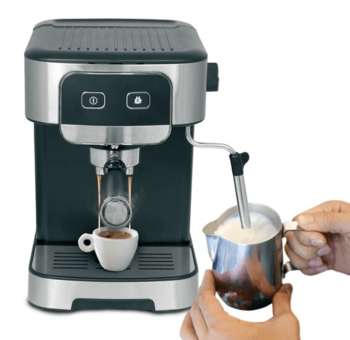 Кофемашина DEERMA Coffee Machine DEM-YS10W Black+Silver, 1200W, 1.8L, Modes: Espresso, cappuccino, Material: Stainless steel, plastic DEM-YS10W
