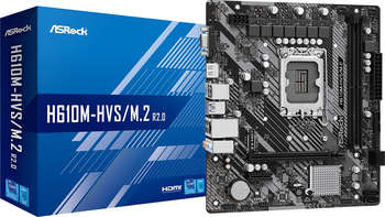 Материнская плата ASRock H610M-HVS/M.2 R2.0 Soc-1700 Intel H610 2xDDR4 mATX AC`97 8ch GbLAN+VGA+HDMI