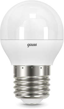 Лампа GAUSS светодиодная Black 6.5Вт цок.:E27 шар 220B 3000K св.свеч.бел.теп. G45