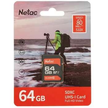 Карта памяти Netac SecureDigital 64GB P600 Standard SD , Retail version