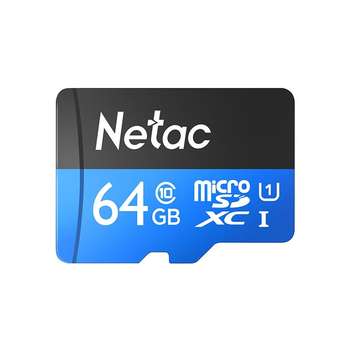 Карта памяти Netac Micro SecureDigital 64GB microSDXC Class10 NT02P500STN-064G-S P500 w/o adapter