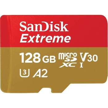 Карта памяти SanDisk Micro SecureDigital 128GB microSDXC Class 10 UHS-I A2 C10 V30 U3 Extreme 190MB/s [SDSQXAA-128G-GN6MN]