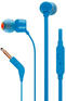 Наушники JBL Гарнитура внутриканальные Tune 110 1.2м синий проводные в ушной раковине
