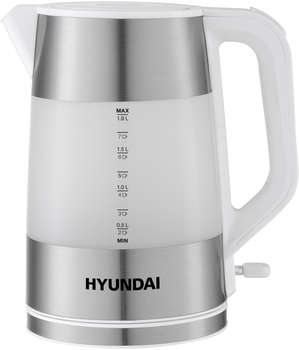 Чайник/Термопот HYUNDAI Чайник электрический HYK-P4025 1.9л. 2200Вт белый корпус: пластик