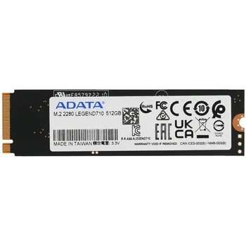 Накопитель SSD A-DATA M.2 2280 512GB ADATA LEGEND 710 Client SSD [ALEG-710-512GCS] PCIe Gen3x4 with NVMe