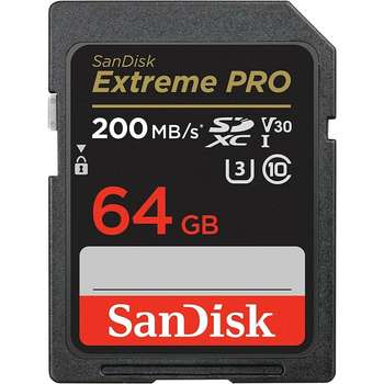 Карта памяти SanDisk SecureDigital 64GB Extreme PRO SDXC Memory Card 200MB/s [SDSDXXU-064G-GN4IN]