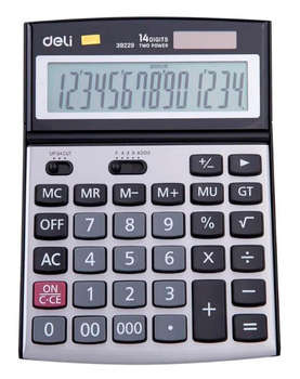 Калькулятор DELI настольный E39229 серебристый 14-разр.