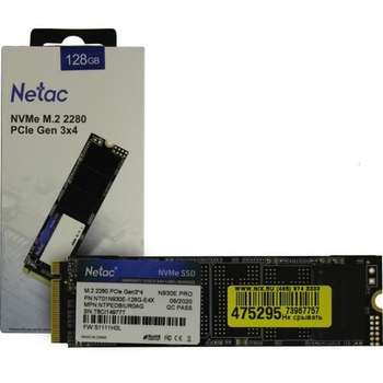 Накопитель SSD Netac Накопитель  M.2 2280 N930E Pro NVMe PCIe 128GB NT01N930E-128G-E4X