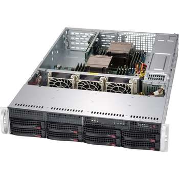 Сервер SuperMicro CSE-825TQC-R802LPB 2U SC825TQC 8 x 3.5; hot-swap SAS3/SATA LP Chassis Redundant 800W PWS