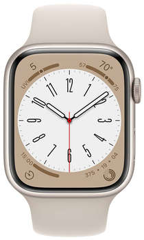 Умные часы, браслет Apple Смарт-часы Watch 8 GPS Starlight Aluminum Case with Starlight Sport Band 41mm M/L