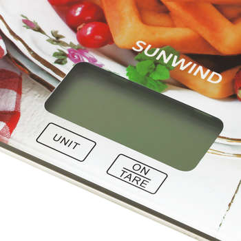 Кухонные весы SUNWIND Весы кухонные электронные SWS100 макс.вес:5кг рисунок/вафли