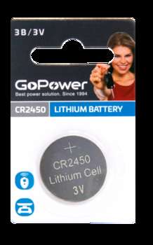 Аккумулятор GoPower CR2450 BL1 Lithium 3V