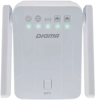 Беспроводное сетевое устройство Digma Повторитель беспроводного сигнала D-WR300 N300 10/100BASE-TX/Wi-Fi белый