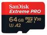 Карта памяти SanDisk Micro SecureDigital 64GB Extreme Pro microSD UH for 4K Video on Smartphones, Action Cams & Drones 200MB/s Read, 90MB/s Write, Lifetime Warranty[SDSQXCU-064G-GN6MA]