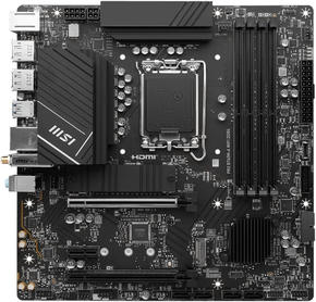 Материнская плата MSI PRO B760M-A WIFI DDR4 Soc-1700 Intel B760 4xDDR4 mATX AC`97 8ch 2.5Gg+HDMI+DP