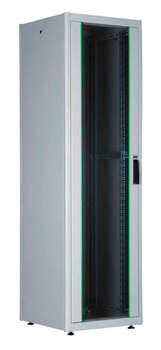 Шкаф, стойка LANDE Шкаф серверный DYNAmic Basic  напольный 42U 600x600мм пер.дв.стекл задн.дв.стал.лист направл.под закл.гайки 600кг серый 72кг 2010мм IP20 сталь