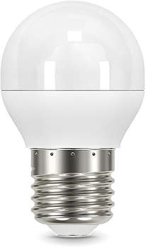 Лампа GAUSS светодиодная 9.5Вт цок.:E27 шар 220B 3000K св.свеч.бел.теп. P45