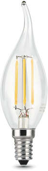 Лампа GAUSS светодиодная Filament 9Вт цок.:E14 свеча 220B 4100K св.свеч.бел.нейт. CF35