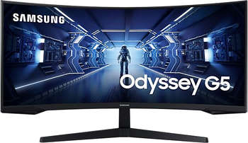 Монитор Samsung 34" Odyssey G5 C34G55TWWI черный VA LED 1ms 21:9 HDMI матовая 250cd 178гр/178гр 3440x1440 165Hz DP UW 5.6кг