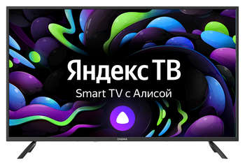 Телевизор Digma LED 43" DM-LED43UBB31 Яндекс.ТВ черный 4K Ultra HD 60Hz DVB-T DVB-T2 DVB-C DVB-S DVB-S2 USB WiFi Smart TV
