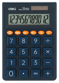 Калькулятор DELI карманный EM130BLUE синий 12-разр.