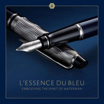 Ручка WATERMAN перьев. Expert L`Essence du Bleu  LaqBlue CT F сталь нержавеющая подар.кор.