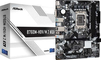 Материнская плата ASRock B760M-HDV/M.2 D4 Soc-1700 Intel B760 2xDDR4 mATX AC`97 8ch GbLAN RAID+VGA+HDMI+DP