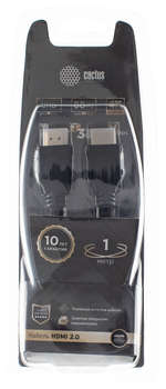 Кабели DVI CACTUS Кабель аудио-видео CS-HDMI.2-1 HDMI  1м. позолоч.конт. черный