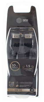 Кабели DVI CACTUS Кабель аудио-видео CS-HDMI.2-1.5 HDMI  1.5м. позолоч.конт. черный