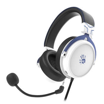 Игровая гарнитура A4TECH Наушники с микрофоном Bloody M590i синий/белый 1м мониторные USB оголовье
