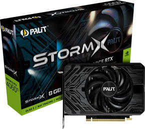 Видеокарта Palit PCI-E 4.0 RTX4060TI STORMX NVIDIA GeForce RTX 4060TI 8Gb 128bit GDDR6 2310/18000 HDMIx1 DPx3 HDCP Ret