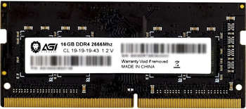 Оперативная память Память DDR4 16Gb 2666MHz AGI266616SD138 SD138 RTL PC4-21300 CL19 SO-DIMM 260-pin 1.2В Ret