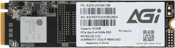 Накопитель SSD PCIe 3.0 x4 512GB AGI512G16AI198 AI198 M.2 2280