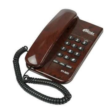 Телефон RITMIX RT-320 coffee marble проводной {повторный набор номера, настенная установка,световой индикатор соединения, регулятор громкости}