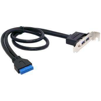 Внутренний шлейф Orient C095, Планка портов в корпус 2xUSB 3.0, Low Profile, длина кабеля 30см, oem