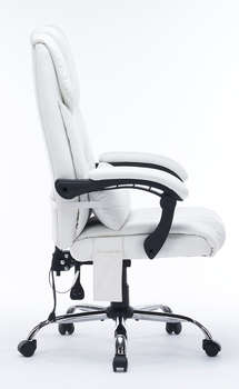 Кресло CACTUS с вибромассажем CS-CHR-OC02M-WT белый эко.кожа крестов. сталь