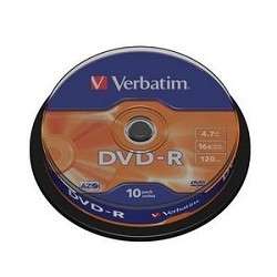 Оптический диск Verbatim Диски DVD-R  4.7Gb 16х, 10 шт, Cake Box