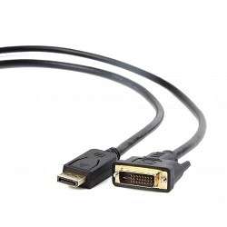 Кабели DVI Кабель DisplayPort-DVI Gembird/Cablexpert  1м, 20M/19M, черный, экран, пакет
