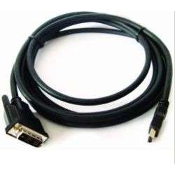 Кабели DVI Gembird Кабель HDMI-DVI Cablexpert, 1.8м, 19M/19M, single link, черный, позол.разъемы, экран [CC-HDMI-DVI-6]