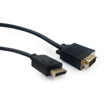 Кабели DVI Gembird Cablexpert Кабель DisplayPort->VGA, 1,8м, 20M/15M, черный, экран, пакет