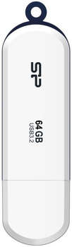 Flash-носитель Silicon Power Флеш Диск 64Gb Blaze B32 SP064GBUF3B32V1W USB3.0 белый/синий
