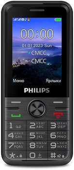 Сотовый телефон Philips Мобильный телефон Е6500 Xenium черный моноблок 3G 4G 2Sim 2.4" 240x320 0.3Mpix GSM900/1800 FM microSD max128Gb