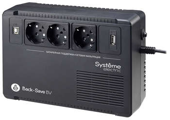 Источник бесперебойного питания SYSTEME ELECTRIC Systeme Electriс BV BVSE400RS 240Вт 400ВА черный