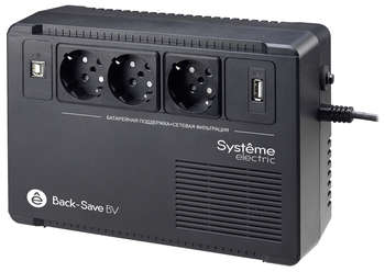 Источник бесперебойного питания SYSTEME ELECTRIC Systeme Electriс BV BVSE800RS 480Вт 800ВА черный