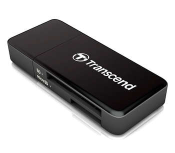 Картридер Transcend USB 3.0 кард-ридер RDF5 для карт памяти SD/microSD с поддержкой UHS-I, чёрный