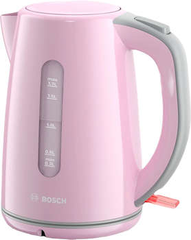 Чайник/Термопот BOSCH Чайник электрический TWK7500K 1.7л. 2200Вт розовый/серый корпус: пластик