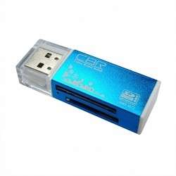 Картридер CBR USB 2.0 Card reader Human , SD, T-flash, MS-DUO, MMC, SDHC,DV,MS PRO, MS, MS PRO DUO Glam Blue