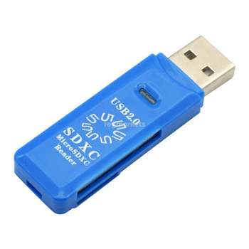 Картридер 5Bites Устройство ч/з карт памяти RE2-100BL USB2.0 Card reader / SD / TF / USB PLUG / BLUE