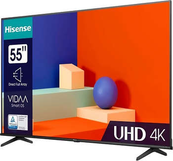Телевизор HISENSE LED 55" 55A6K черный 4K Ultra HD 60Hz DVB-T DVB-T2 DVB-C DVB-S DVB-S2 USB WiFi Smart TV